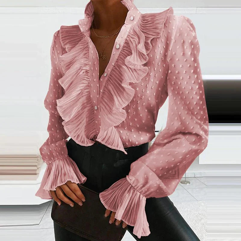 RUFFLE CHIFFON BLOUSE